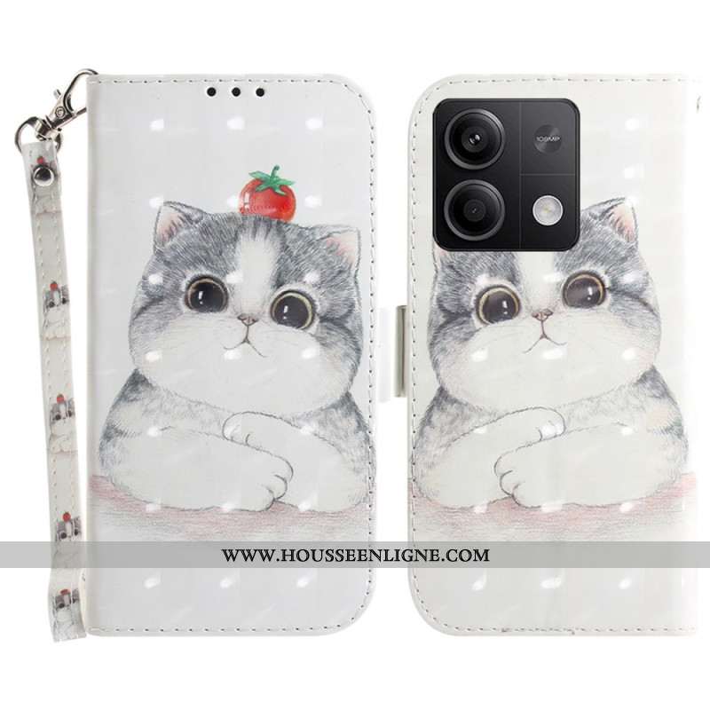 Housse Xiaomi Redmi Note 13 5G Chat Mignon à Lanière