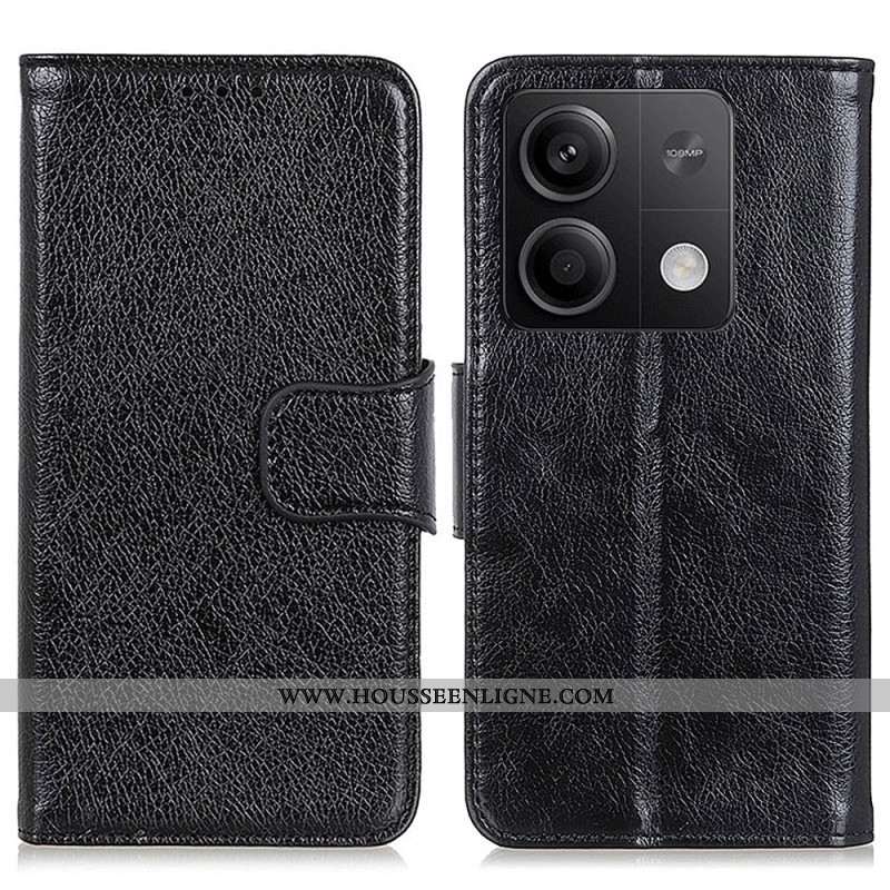 Housse Xiaomi Redmi Note 13 5G Cuir Fendu Texture Nappa