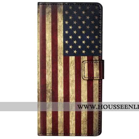 Housse Xiaomi Redmi Note 13 5G Drapeau Américain Vintage