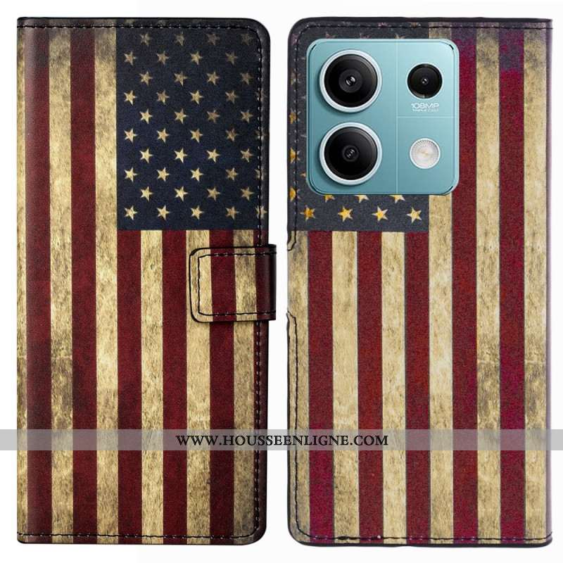 Housse Xiaomi Redmi Note 13 5G Drapeau Américain Vintage