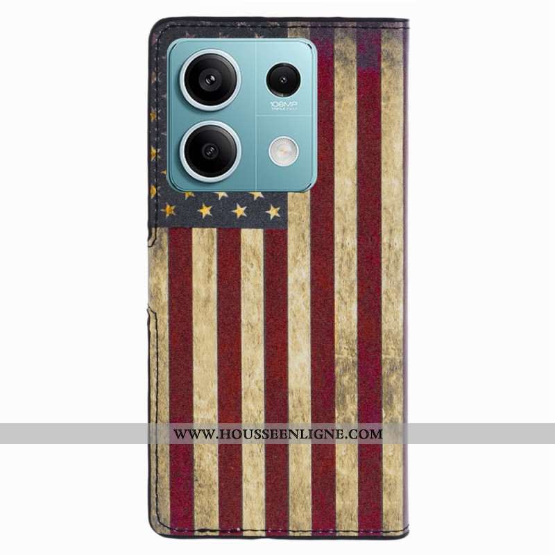 Housse Xiaomi Redmi Note 13 5G Drapeau Américain Vintage