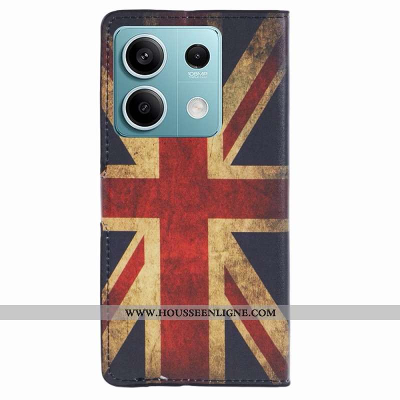 Housse Xiaomi Redmi Note 13 5G Drapeau Anglais Vintage