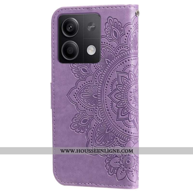 Housse Xiaomi Redmi Note 13 5G Empreinte Florale à Lanière