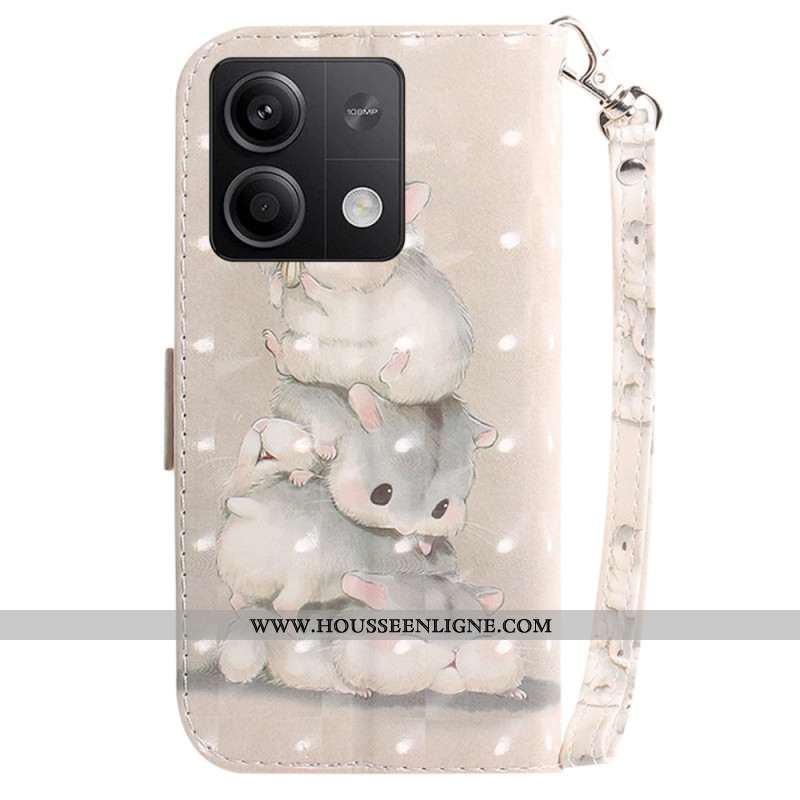 Housse Xiaomi Redmi Note 13 5G Hamsters à Lanière