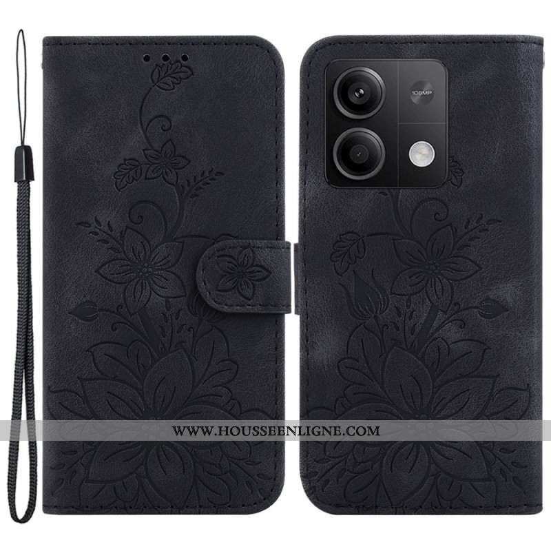 Housse Xiaomi Redmi Note 13 5G Motif Floral à Lanière