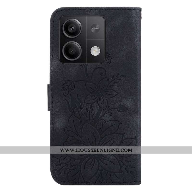 Housse Xiaomi Redmi Note 13 5G Motif Floral à Lanière