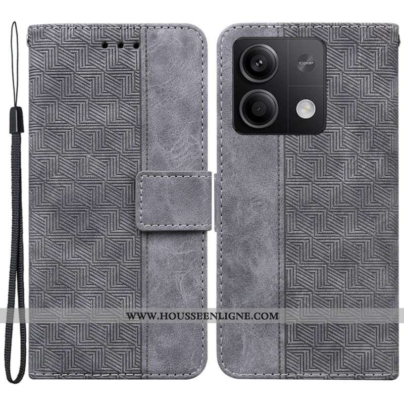 Housse Xiaomi Redmi Note 13 5G Motif Tissé à Lanière