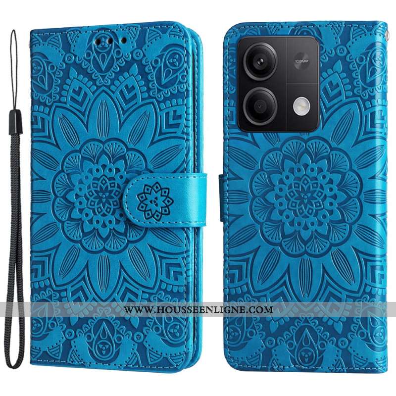 Housse Xiaomi Redmi Note 13 5G Motif de Tournesol à Lanière