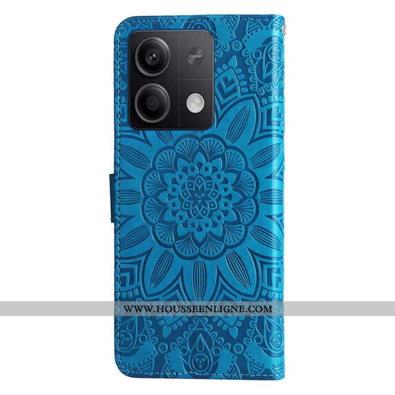 Housse Xiaomi Redmi Note 13 5G Motif de Tournesol à Lanière