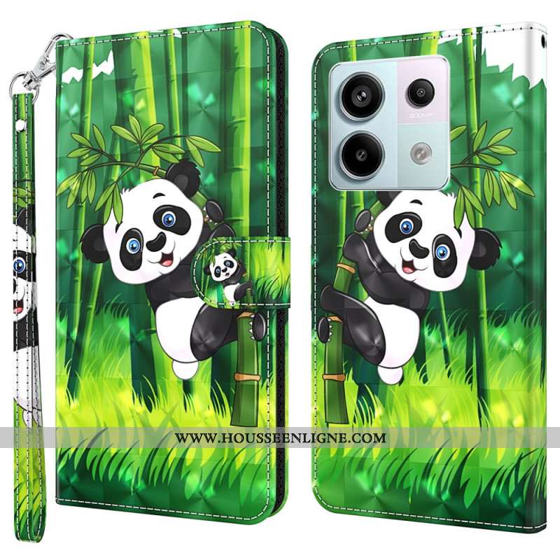 Housse Xiaomi Redmi Note 13 5G Panda Bambou à Lanière