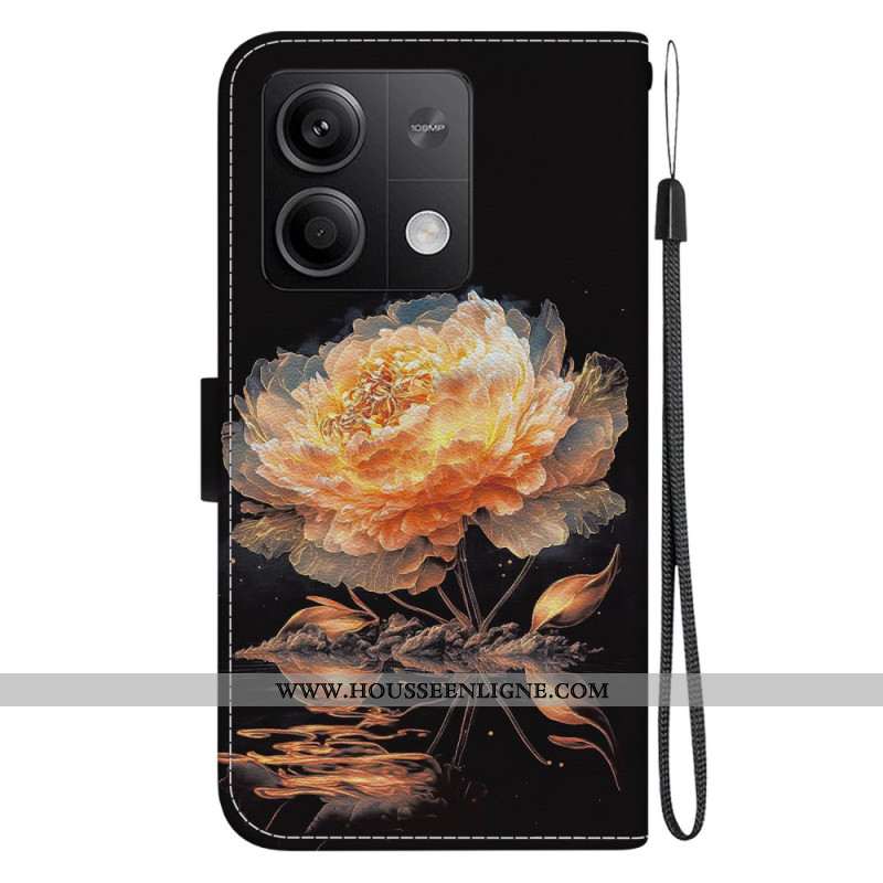 Housse Xiaomi Redmi Note 13 5G Pivoine Dorée à Lnaière