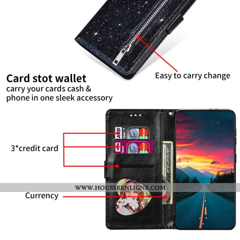 Housse Xiaomi Redmi Note 13 5G Pochette Frontale Paillettes