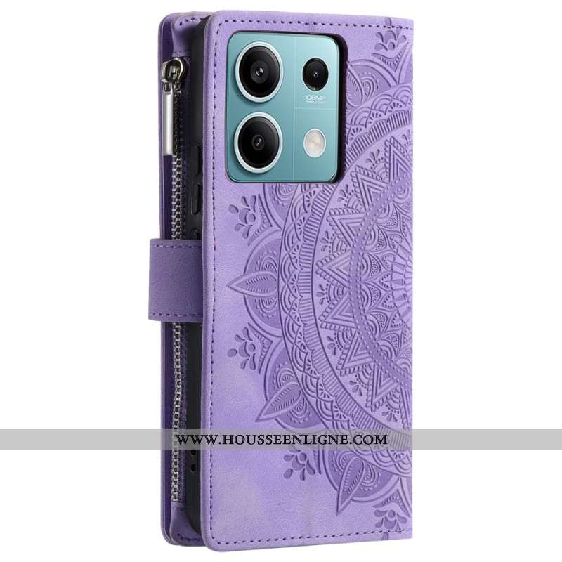 Housse Xiaomi Redmi Note 13 5G Portefeuille Mandala à Lanière