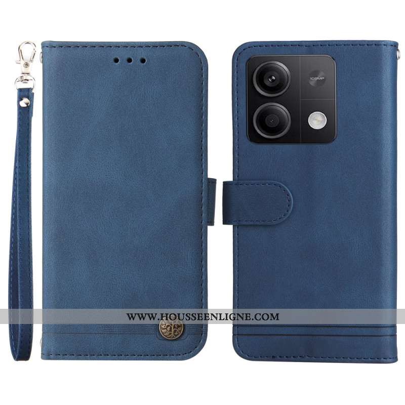 Housse Xiaomi Redmi Note 13 5G Rivet Décoratif à Lanière