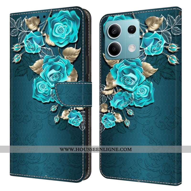 Housse Xiaomi Redmi Note 13 5G Roses Bleus