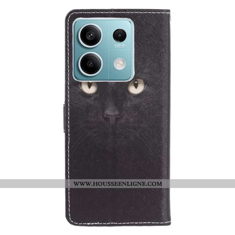 Housse Xiaomi Redmi Note 13 5G Yeux de Chat à Lanière