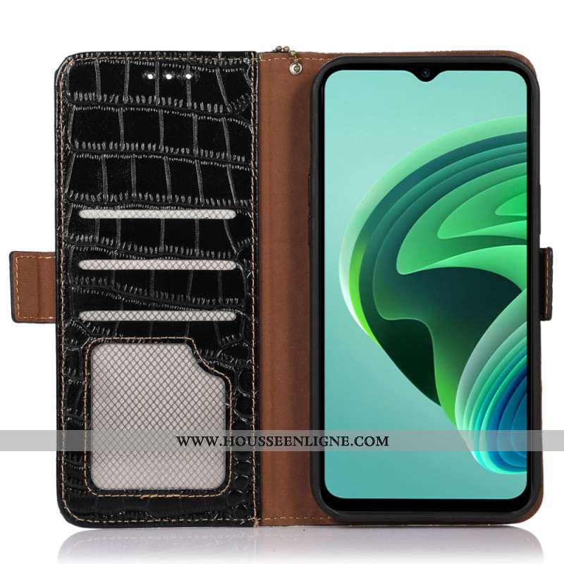 Housse Xiaomi Redmi Note 13 Pro 4G / Poco M6 Pro 4G Design crocodile Technologie de Blocage RFID