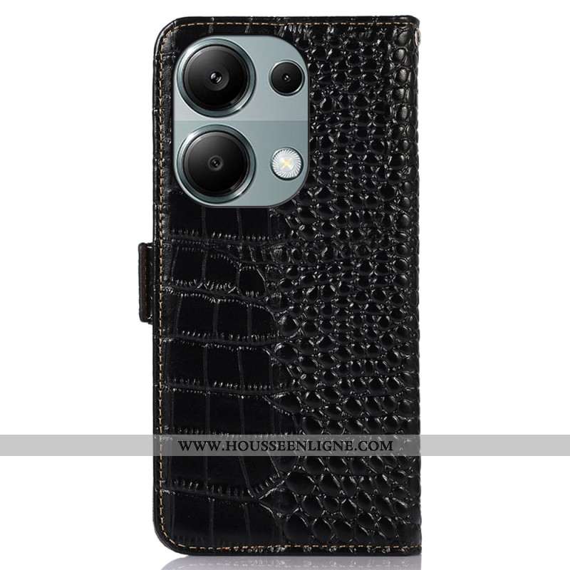 Housse Xiaomi Redmi Note 13 Pro 4G / Poco M6 Pro 4G Design crocodile Technologie de Blocage RFID