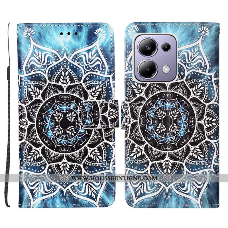 Housse Xiaomi Redmi Note 13 Pro 4G / Poco M6 Pro 4G Fleur Mandala à Lanière