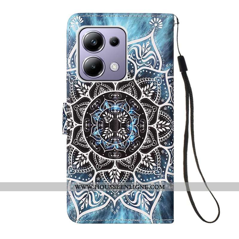 Housse Xiaomi Redmi Note 13 Pro 4G / Poco M6 Pro 4G Fleur Mandala à Lanière