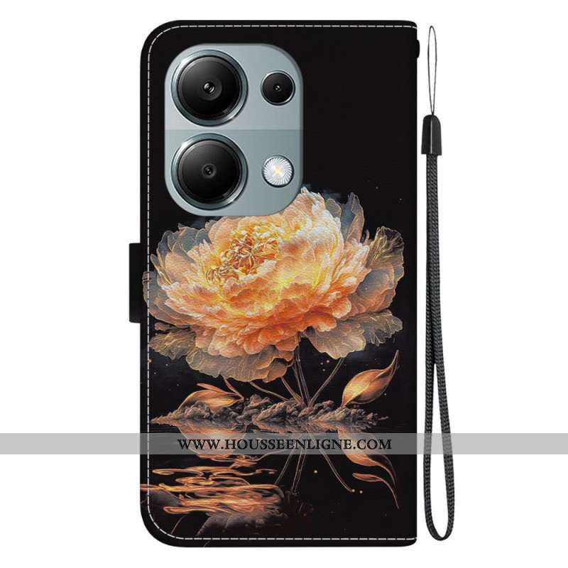 Housse Xiaomi Redmi Note 13 Pro 4G / Poco M6 Pro 4G Pivoine Dorée à Lanire