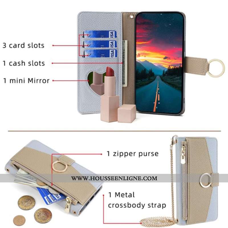 Housse Xiaomi Redmi Note 13 Pro 5G / Poco X6 5G Miroir et Bandoulière