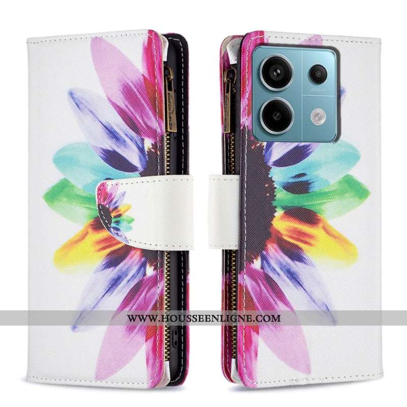 Housse Xiaomi Redmi Note 13 Pro 5G / Poco X6 5G Portefeuille Fleur Aquarelle