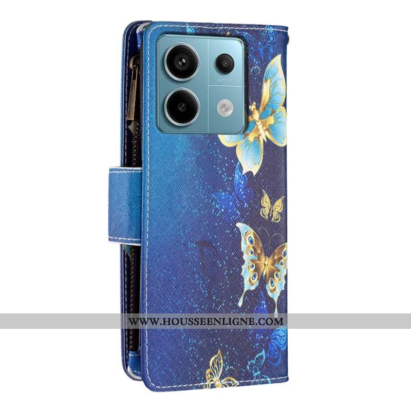 Housse Xiaomi Redmi Note 13 Pro 5G / Poco X6 5G Portefeuille Papillons Dorés