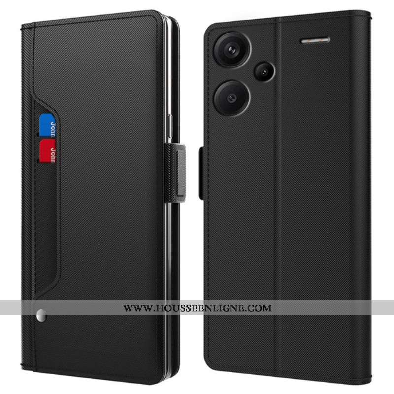 Housse Xiaomi Redmi Note 13 Pro Plus 5G Miroir et Porte-Cartes Frontal