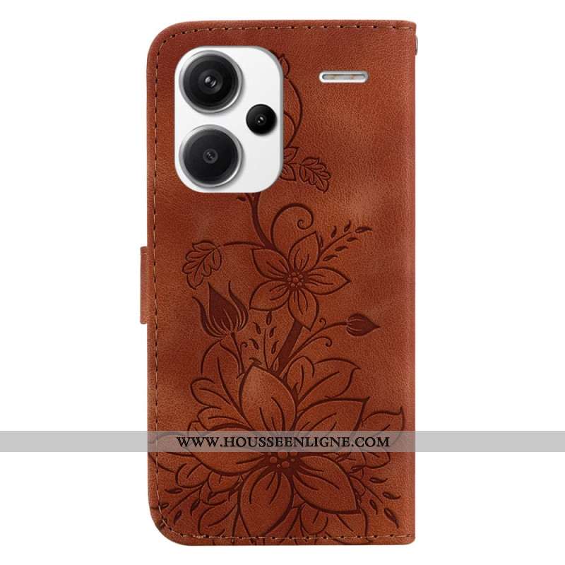 Housse Xiaomi Redmi Note 13 Pro Plus 5G Motif Floral à Lanière