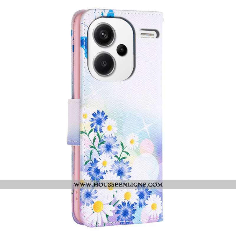 Housse Xiaomi Redmi Note 13 Pro Plus 5G Papillons et Fleurs Aquarelle