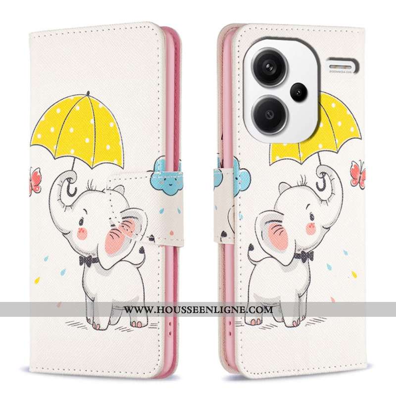 Housse Xiaomi Redmi Note 13 Pro Plus 5G Parapluie et Éléphant