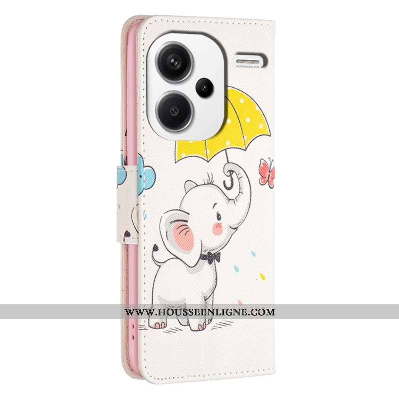 Housse Xiaomi Redmi Note 13 Pro Plus 5G Parapluie et Éléphant