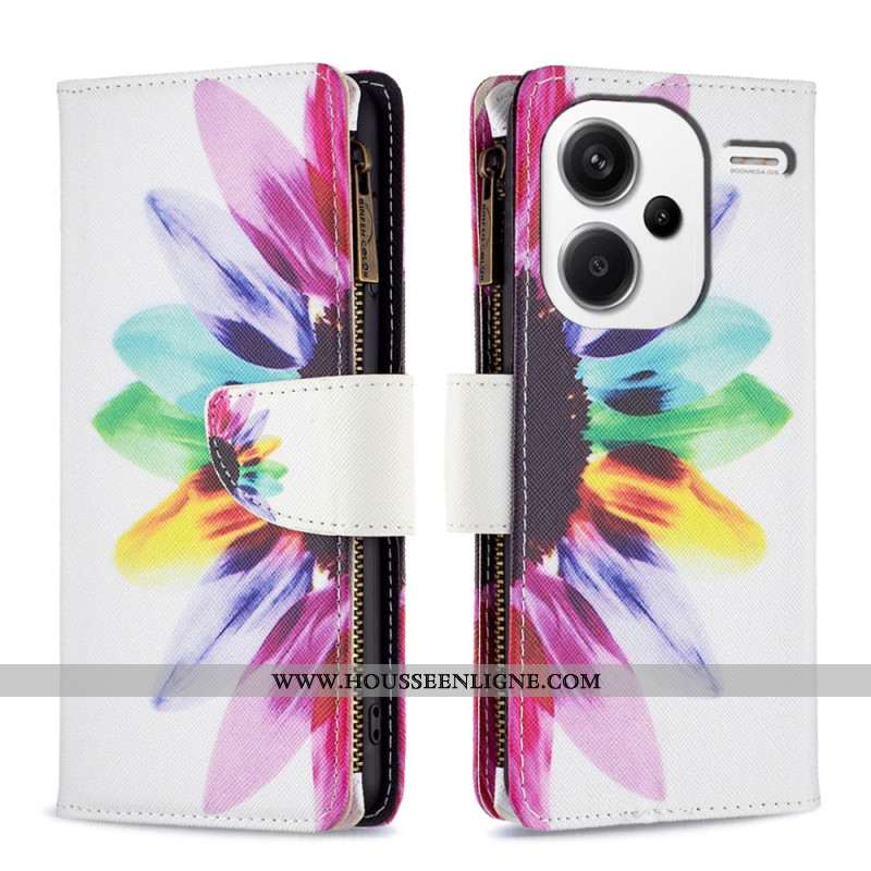 Housse Xiaomi Redmi Note 13 Pro Plus 5G Portefeuille Fleur Aquarelle