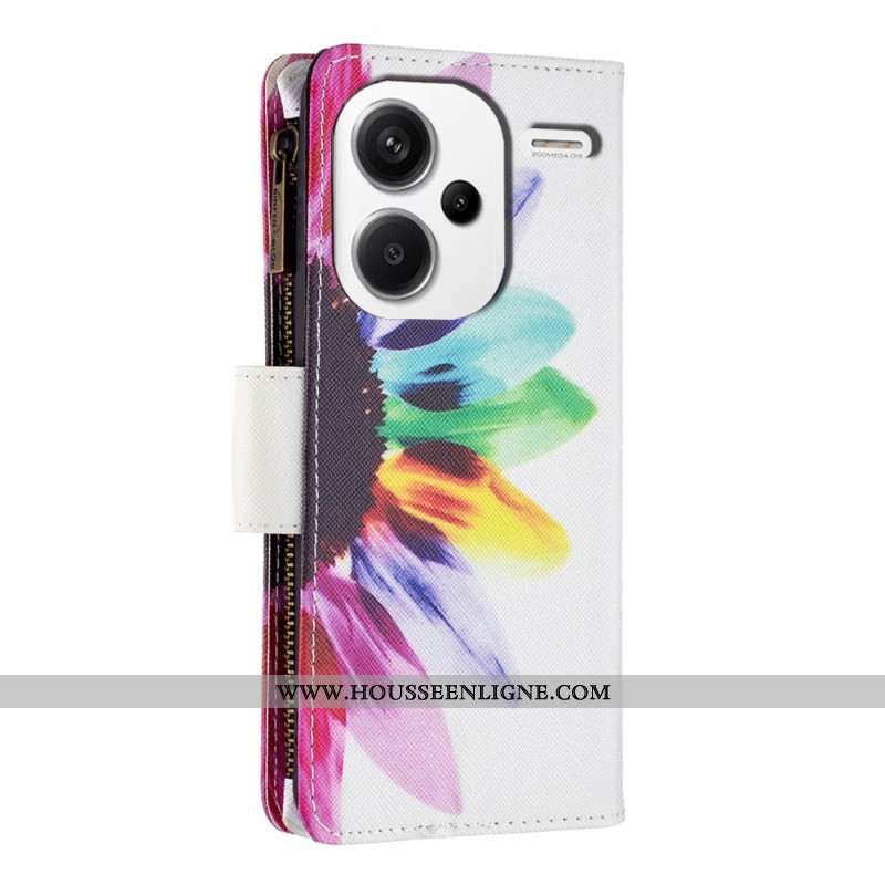 Housse Xiaomi Redmi Note 13 Pro Plus 5G Portefeuille Fleur Aquarelle