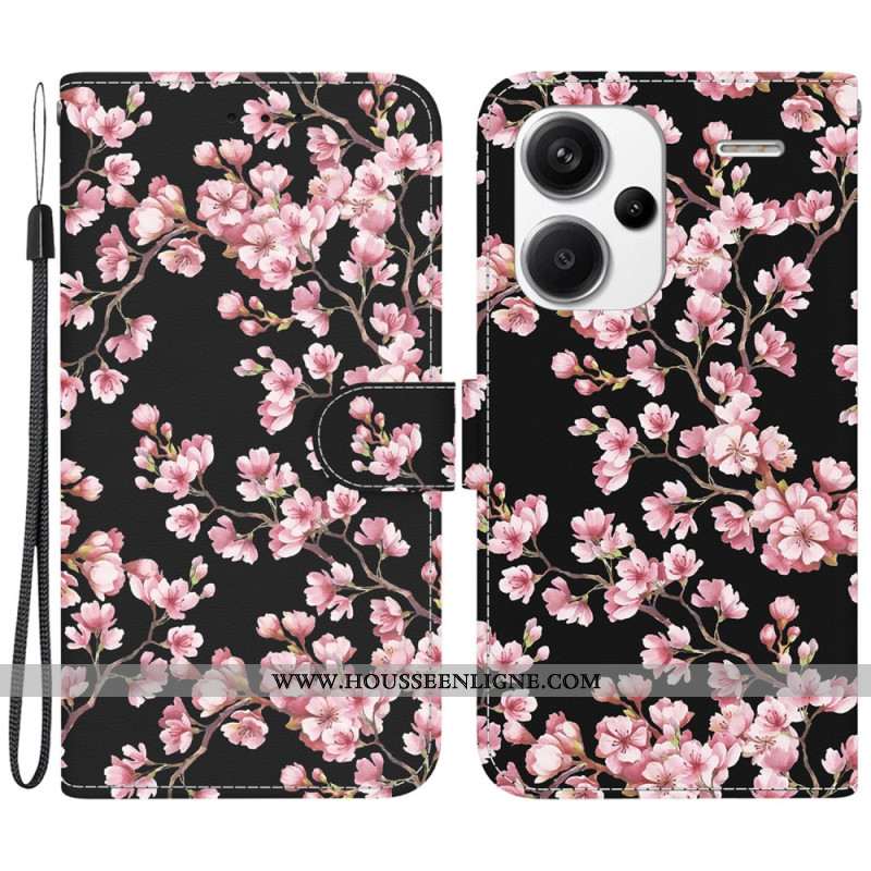 Housse Xiaomi Redmi Note 13 Pro Plus 5G Portefeuille Fleurs de Prunier