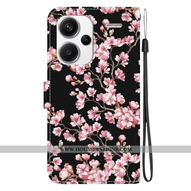 Housse Xiaomi Redmi Note 13 Pro Plus 5G Portefeuille Fleurs de Prunier