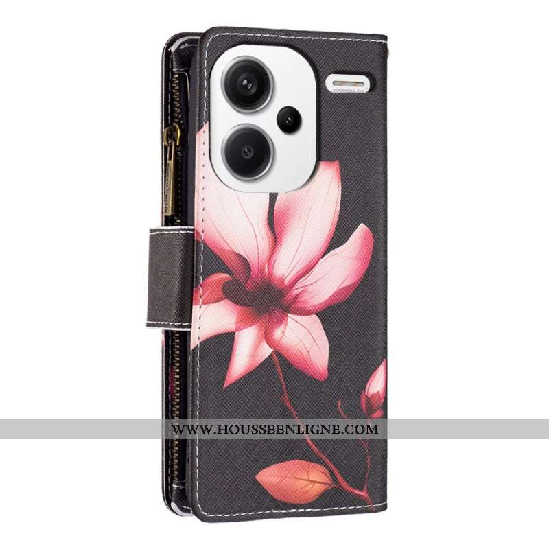 Housse Xiaomi Redmi Note 13 Pro Plus 5G Portefeuille Lotus