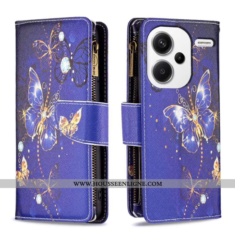 Housse Xiaomi Redmi Note 13 Pro Plus 5G Portefeuille Papillons Violets