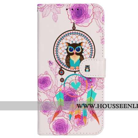 Housse iPhone 16 Attrape-Rêves Hibou à Lanière