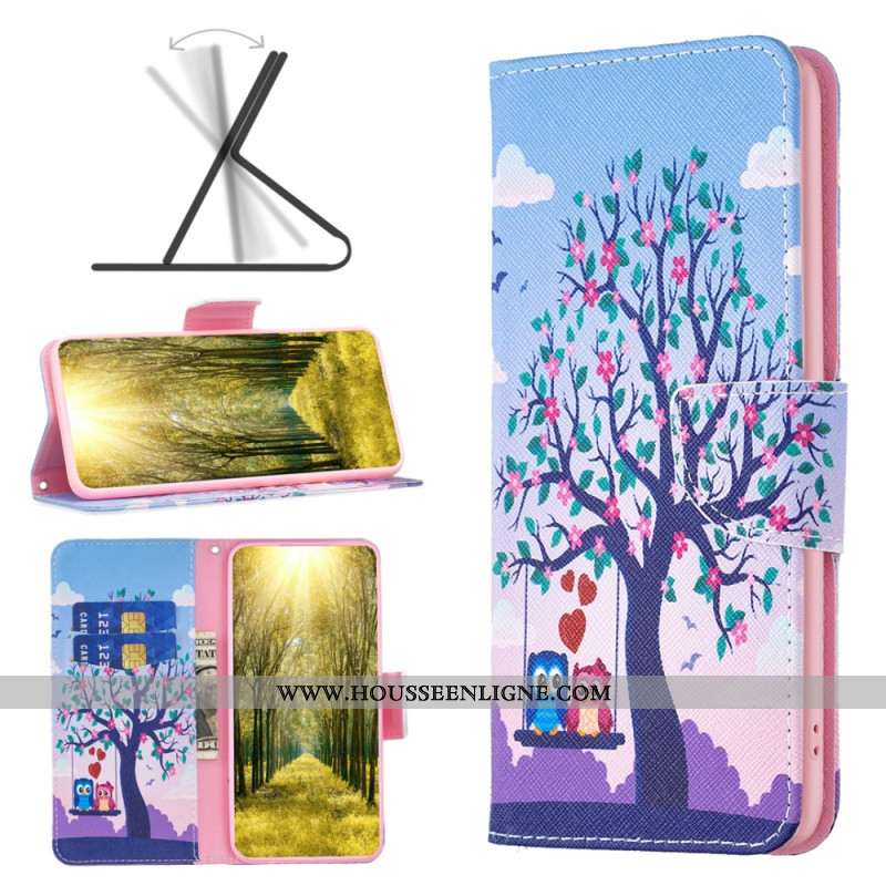 Housse iPhone 16 Couple de Hiboux sur l'Arbre