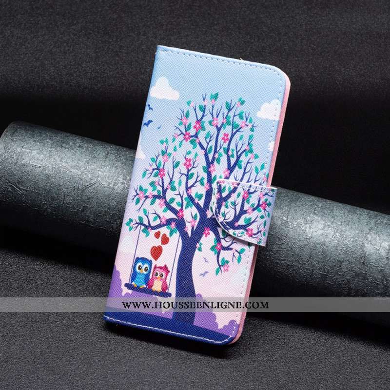 Housse iPhone 16 Couple de Hiboux sur l'Arbre