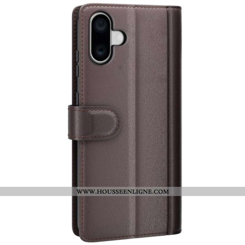 Housse iPhone 16 Cuir Véritable