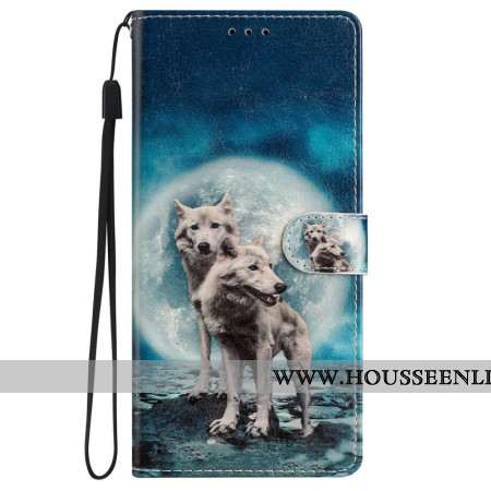 Housse iPhone 16 Deux Loups à Lanière