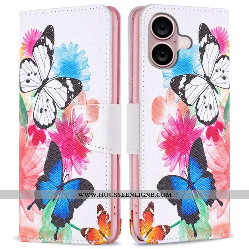 Housse iPhone 16 Deux Papillons