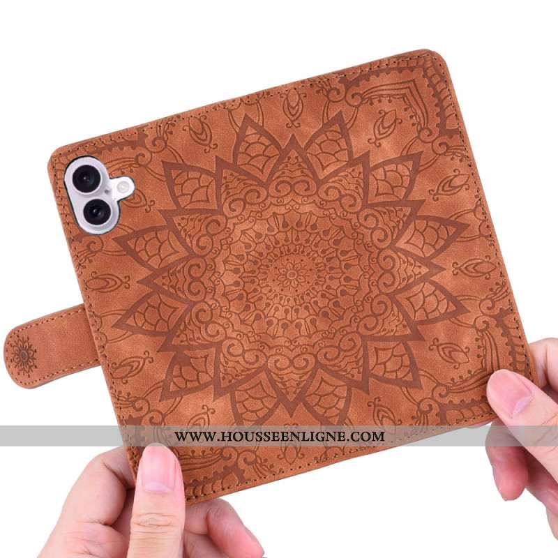 Housse iPhone 16 Effet Daim Mandala