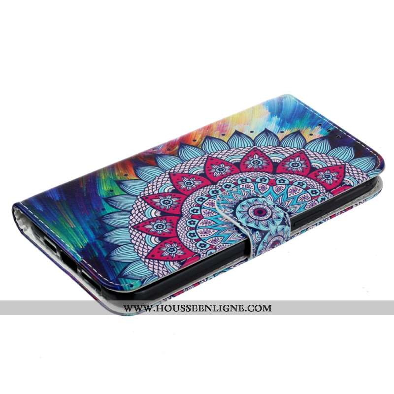 Housse iPhone 16 Fabuleux Mandala à Lanière