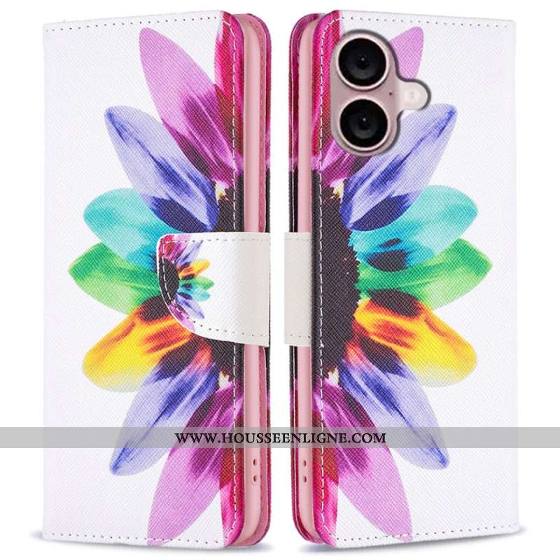 Housse iPhone 16 Fleur Aquarelle