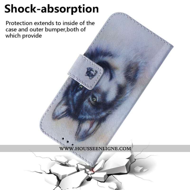 Housse iPhone 16 Loup Aquarelle