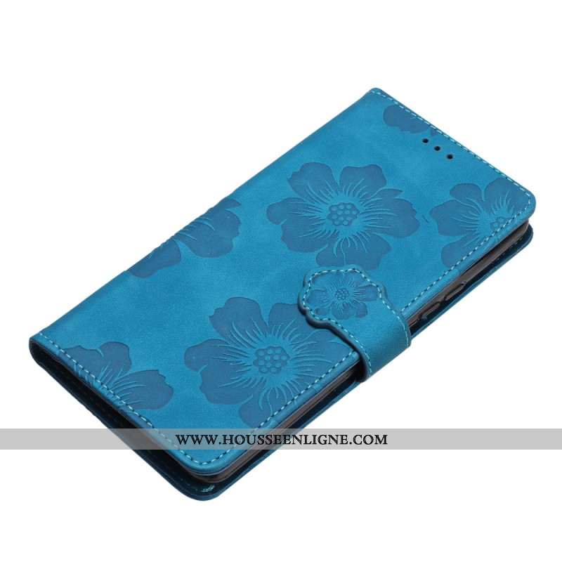 Housse iPhone 16 Motif Floral à Lanière